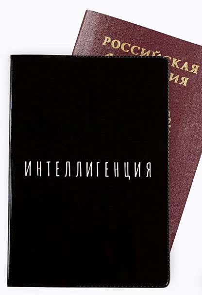 Обложка-прикол на паспорт «Интеллигенция», ПВХ