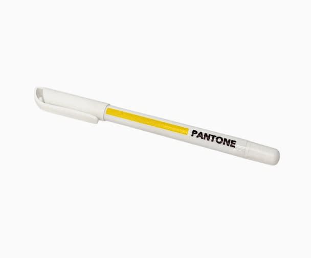 Ручка шариковая белая, Дизайнерская коллекция "Pantone", жёлтый