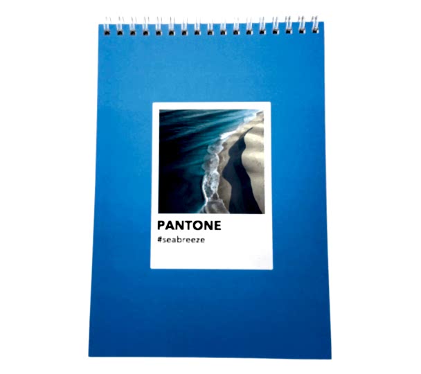 Блокнот А5, софт тач ламинация, Дизайнерская коллекция "Pantone", голубой